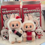New Bubble Mart Cartoon White Labubu Cola Series Plush Blind Box POPMART Trendy Handheld Pendant Cute Doll