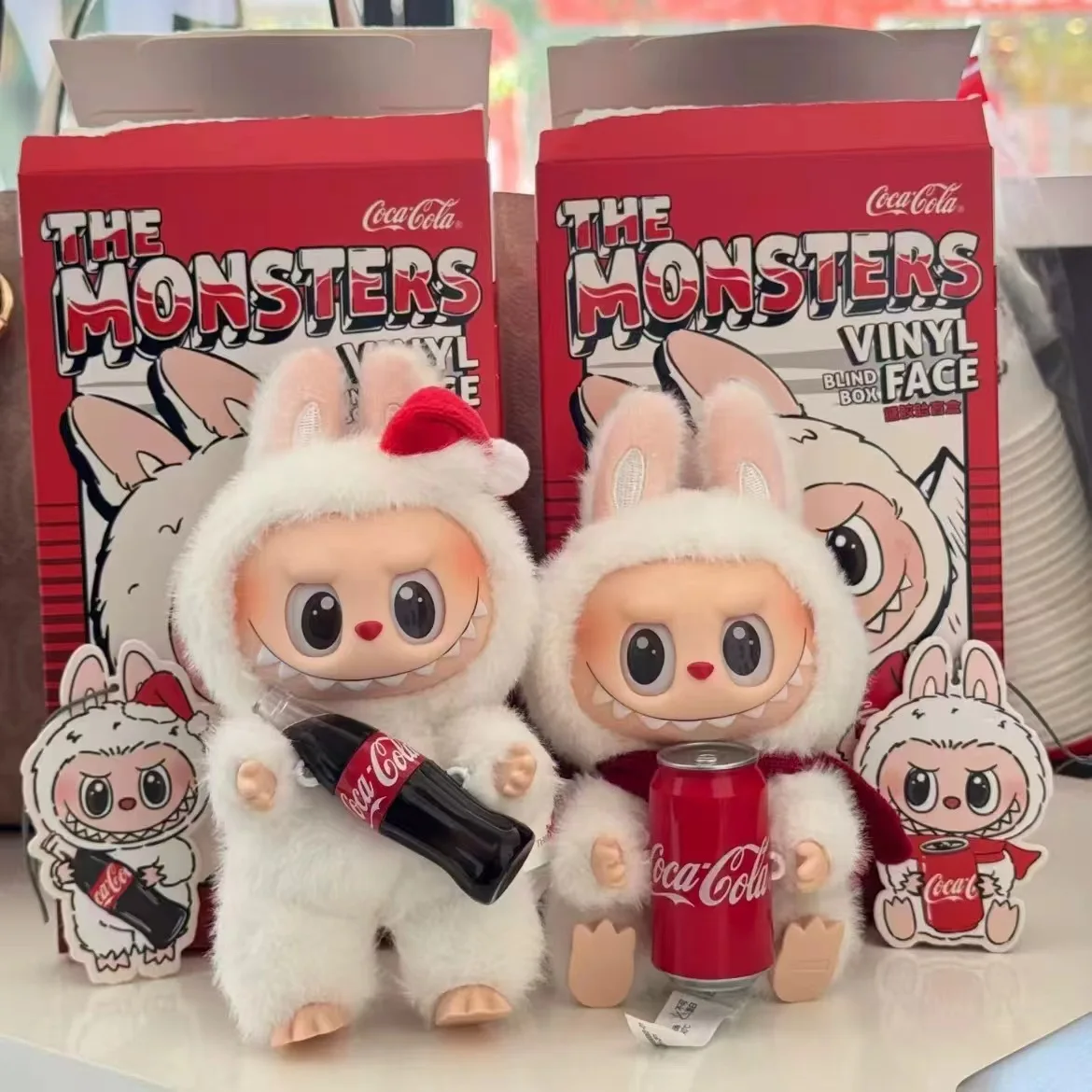 New Bubble Mart Cartoon White Labubu Cola Series Plush Blind Box POPMART Trendy Handheld Pendant Cute Doll