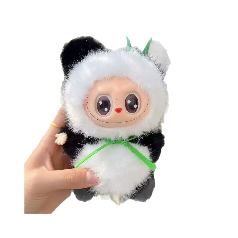 QY Bubble Labubu Mart Modified Baby Plush Doll Sugar Gum Panda Labubu Pendant Blind Box Macaron Toy
