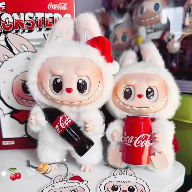 New Bubble Mart Cartoon White Labubu Cola Series Plush Blind Box POPMART Trendy Handheld Pendant Cute Doll - Image 2