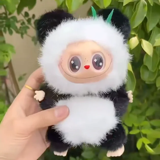 QY Bubble Labubu Mart Modified Baby Plush Doll Sugar Gum Panda Labubu Pendant Blind Box Macaron Toy - Image 6