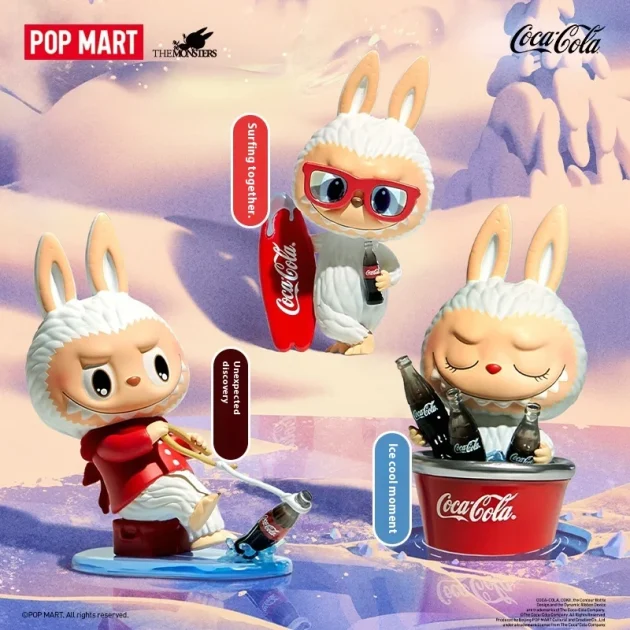 POPMART Bubble Mart Wholesale Kawaii Genuine Labubu Original V2 the Monsters Coco Cola Vinyl Plush Figure Toys Blind Box Gift