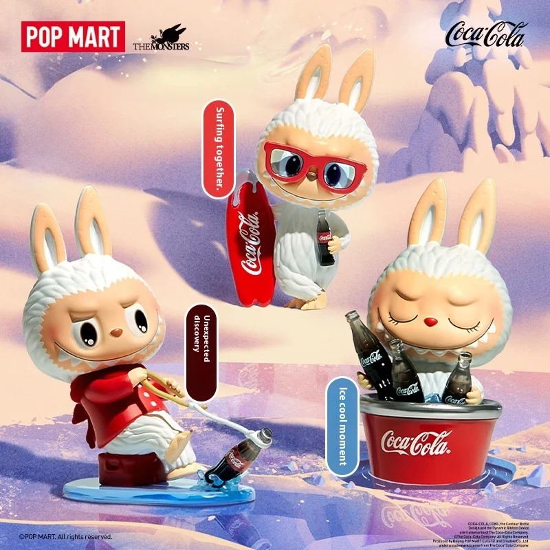 POPMART Bubble Mart Wholesale Kawaii Genuine Labubu Original V2 the Monsters Coco Cola Vinyl Plush Figure Toys Blind Box Gift