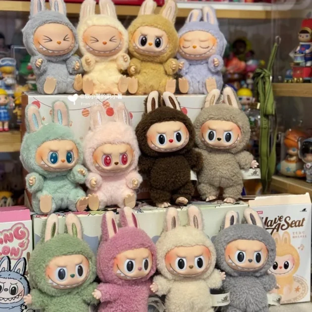Labubu Vinyl PVC Face Macaron Sitting Party Blind Box Stuffed Toy Pendant Doll Bubble Mart for Collecting Home Decor ODM Toy - Image 5