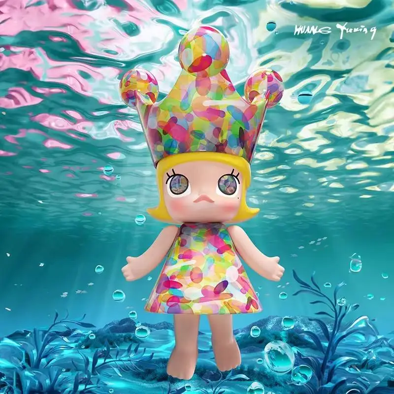 For Pop Mart Limited Edition 400% Mega Royal Molly Bubble Series Action Figure Genuine Cartoon Decor Model Toy Surprise Mystery