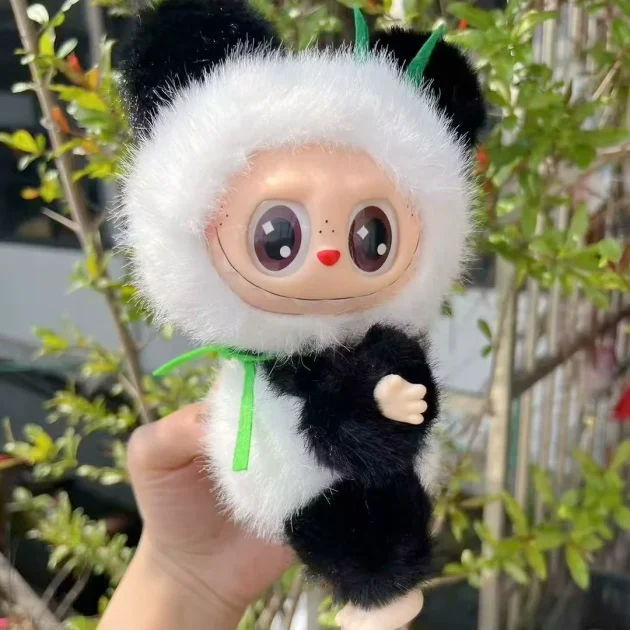 QY Bubble Labubu Mart Modified Baby Plush Doll Sugar Gum Panda Labubu Pendant Blind Box Macaron Toy - Image 5