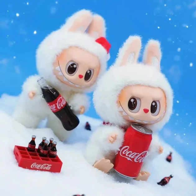 New Bubble Mart Cartoon White Labubu Cola Series Plush Blind Box POPMART Trendy Handheld Pendant Cute Doll - Image 4